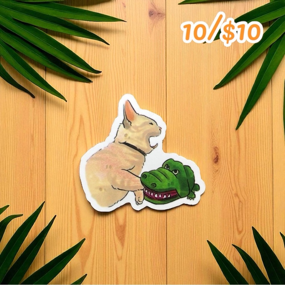 Cat vs. Crocodile Sticker – 1.5”